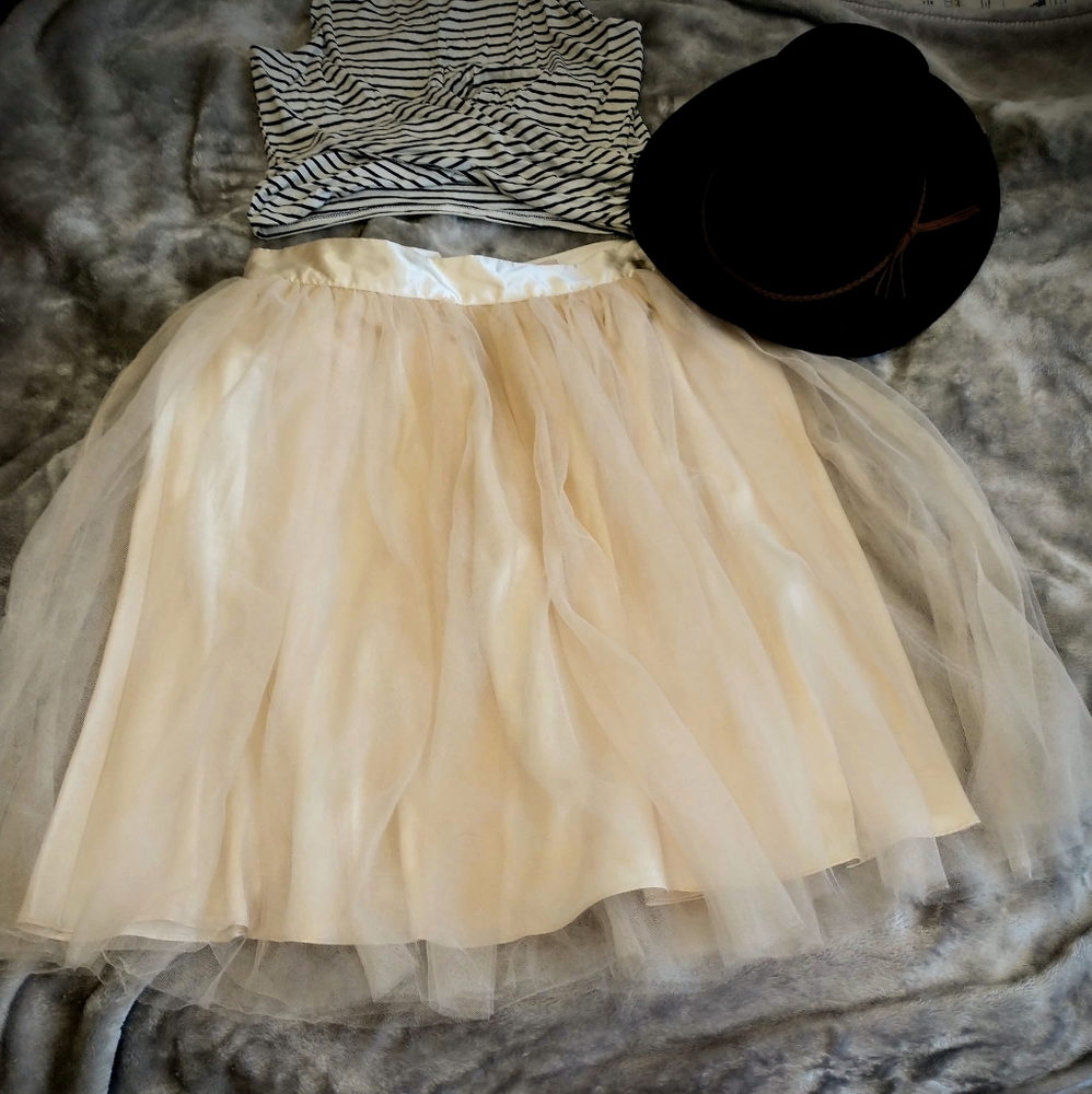 Champagne tulle skirt
